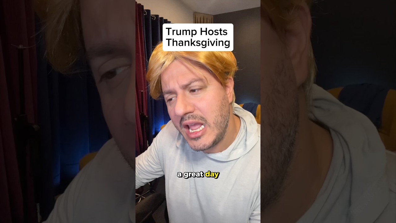 Donald Trump hosts Thanksgiving! #shorts #thanksgiving #donaldtrump #comedy #impression #parody