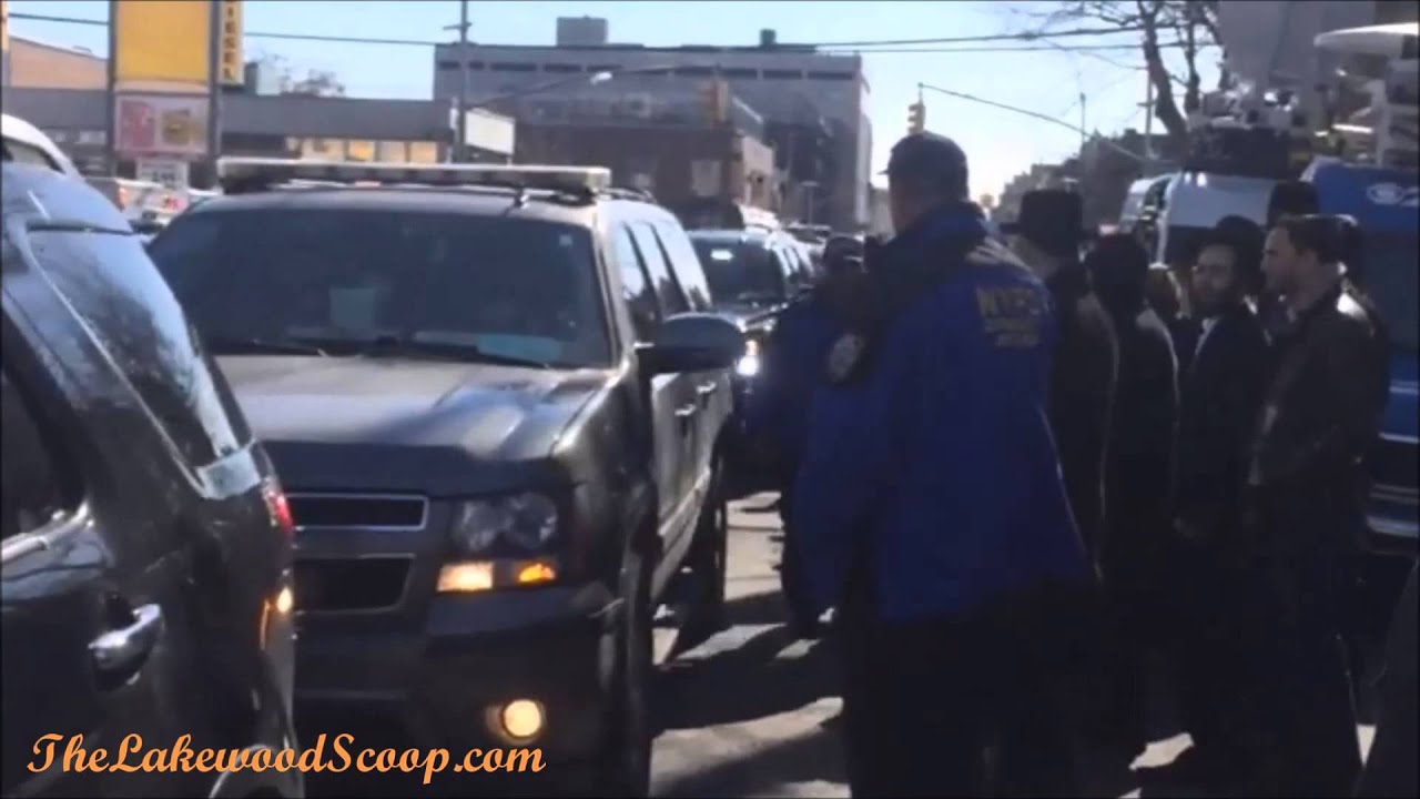 Levaya of Sassoon Family in Boro Park   vehicles Carrying the 7 Children