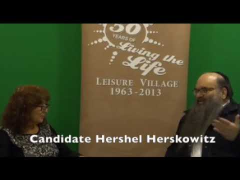 Lakewood Township Candidate Hershel Herskowitz speaks to the seniors of Leisure Village