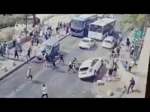 Israeli Driver Attacked By Palestinian Rioters Who Tried To Pull Him Out Of The Car And Stone Him