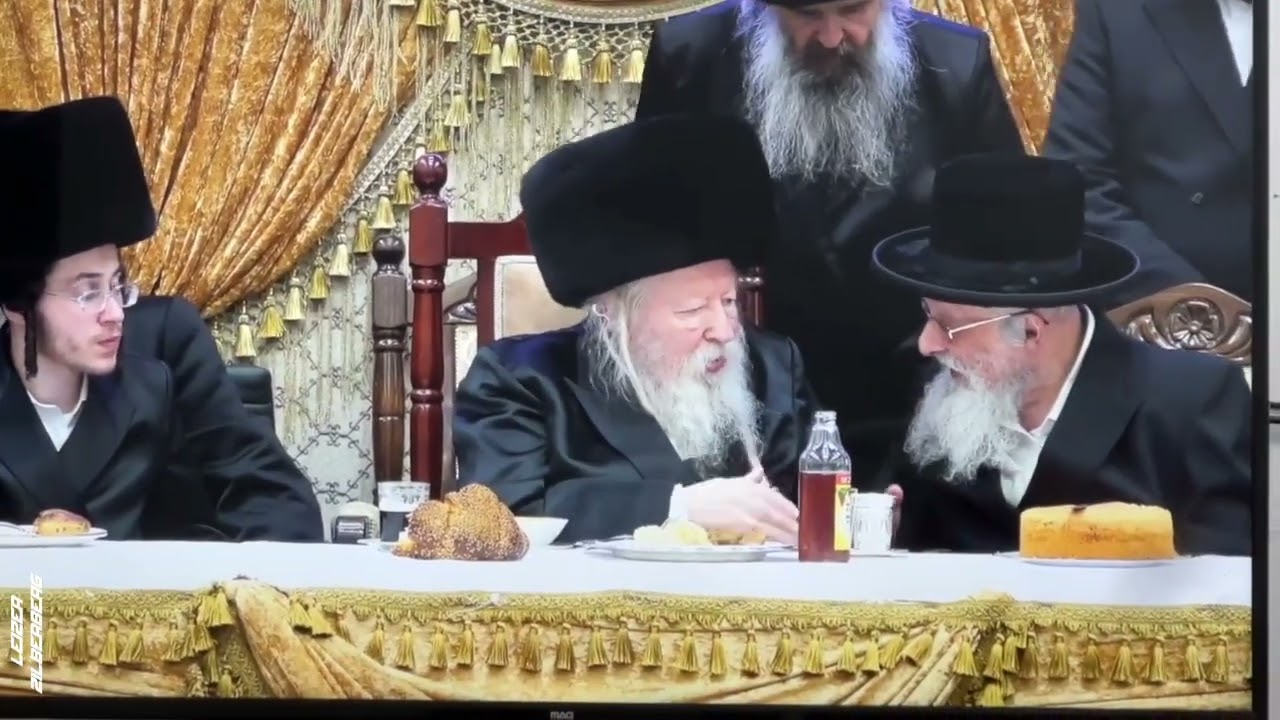 Gerer Rebbe In Conversation during his Einikel's wedding