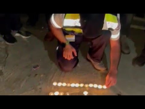 Poeple Gathering At The Place Of The Meron Stampede, To Sing And Light Candles