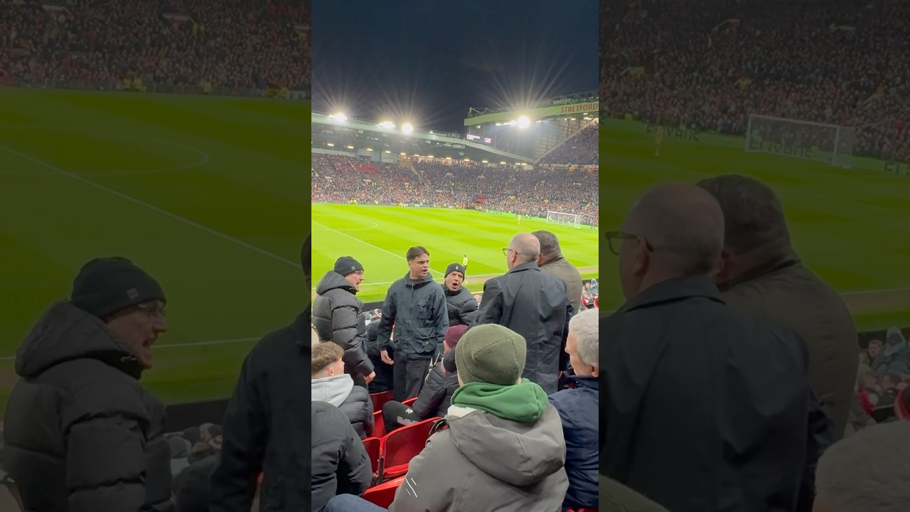 Fight breaks out at Old Trafford Manchester United vs Rangers #fight #football #fans #manutd #ranger