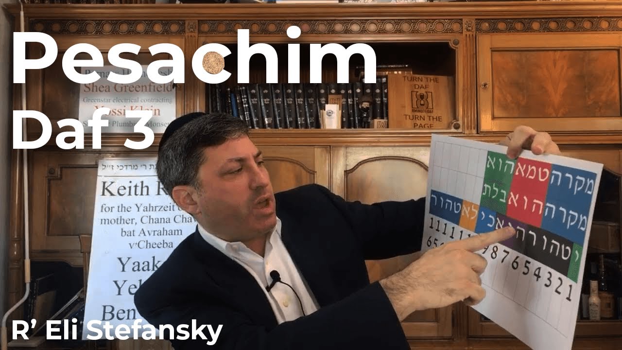 Daf Yomi Pesachim Daf 3 by R’ Eli Stefansky
