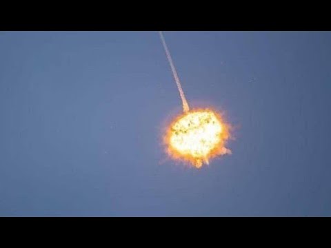 Dramatic Rocket Interceptions By The Israeli Iron Dome Anti Missile System, Over Safad