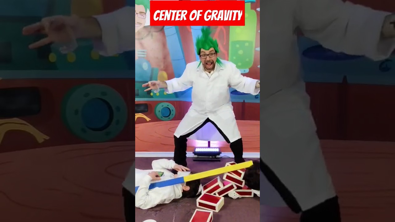 center of gravity with Dr Shnitzel #comedy #scienceexperiment #sciencefun #funny #crazy #birthday