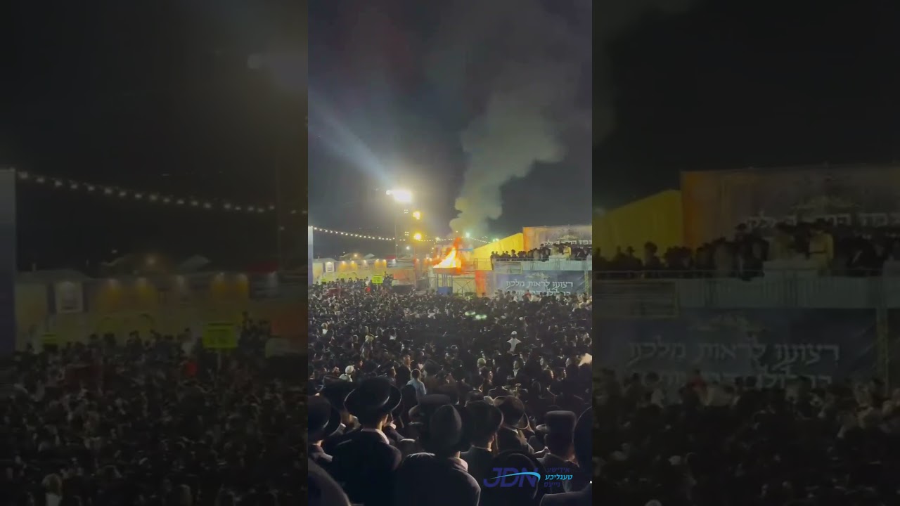 האדמו"ר מתולדות אברהם יצחק ביים הדלקה ל"ג בעומר אין מירון