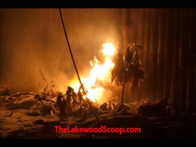 Downed Wires Burning During Snowstorm