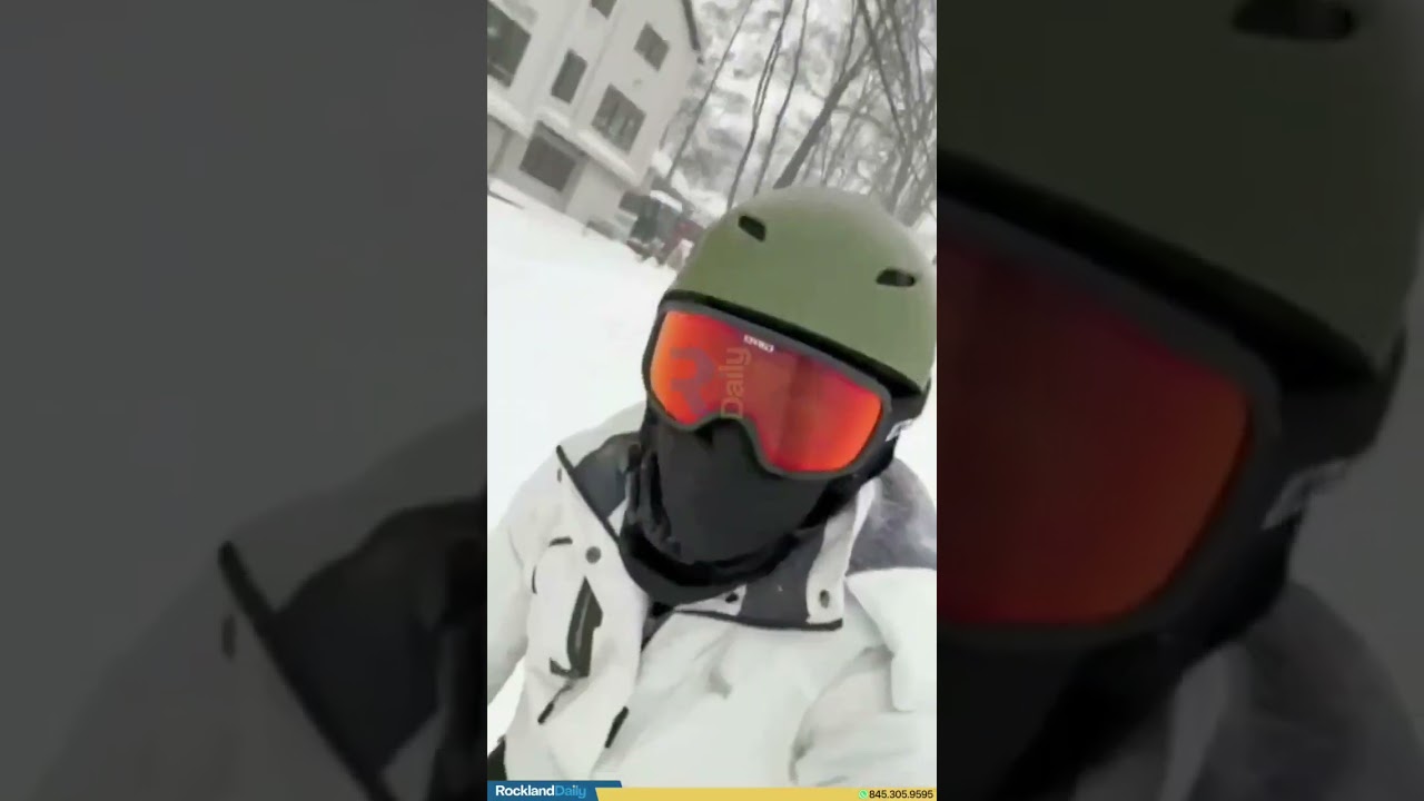 Skiing Down Blauvelt Road in Monsey.