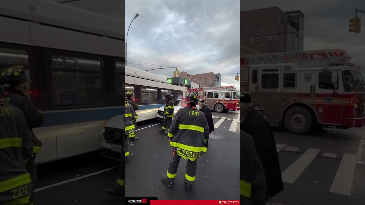 MTA city bus collided with a car at 13th Avenue and 46th Street