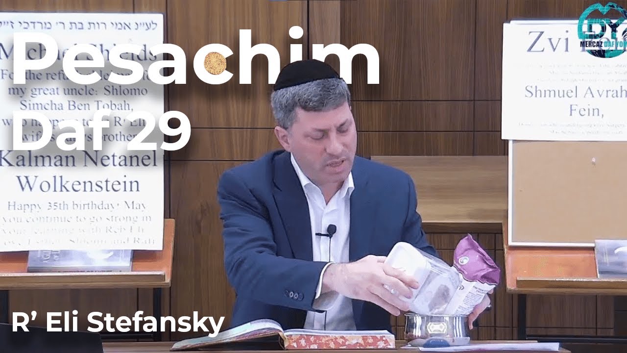 Daf Yomi Pesachim Daf 29 by R’ Eli Stefansky