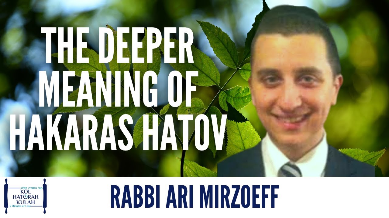 The Deeper Meaning of Hakaras HaTov - Rabbi Ari Mirzoeff
