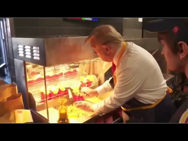 Donald Trump Visits McDonald’s In Pennsylvania Were he Served Freis For Customers - MAGA 2024