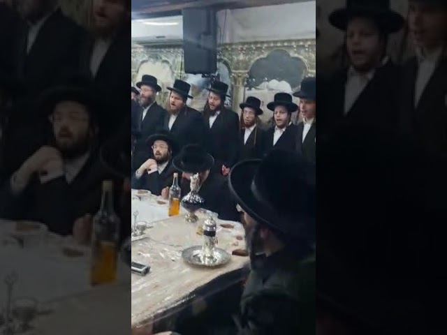 סעודת ראש חודש במירון לאחר מסע קברי צדיקים לרגל חתונת בנו בכורו של כ" ק האדמו"ר מזווהיעל שליט"א