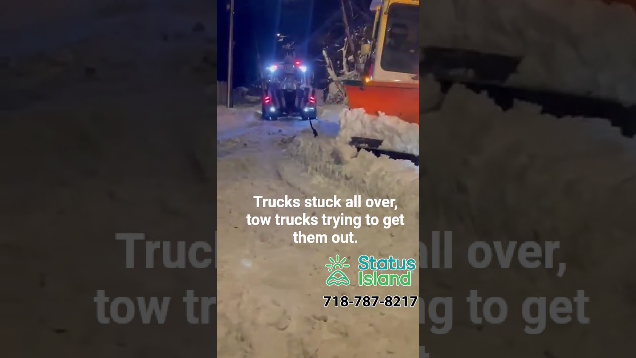 Trucks stuck all over, tow trucks trying to get them out.
