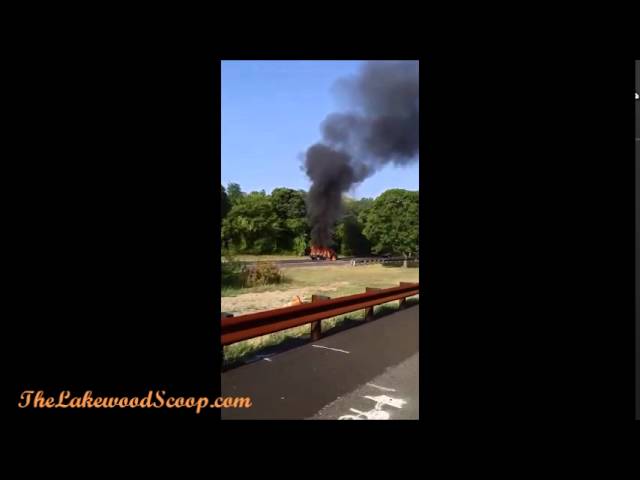 Vehicles in flames on GSP following Crash