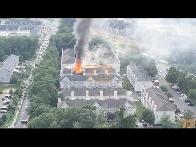Drone footage fire in Lakewood