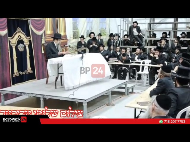 The Toldos Yehuda Stichin Rebbe delivered a Shiur Chizuk for Buchirim in Yerushalayim