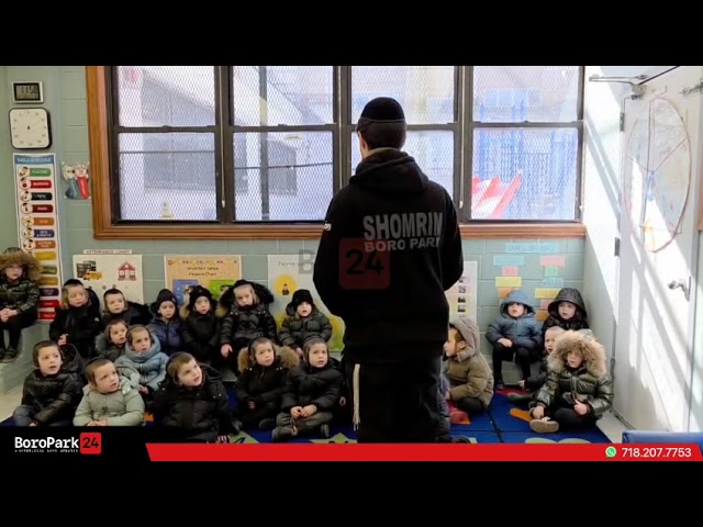 Shomrim of Boro Park Visited The Viener Cheder To Teach The Young Children About General Safety.
