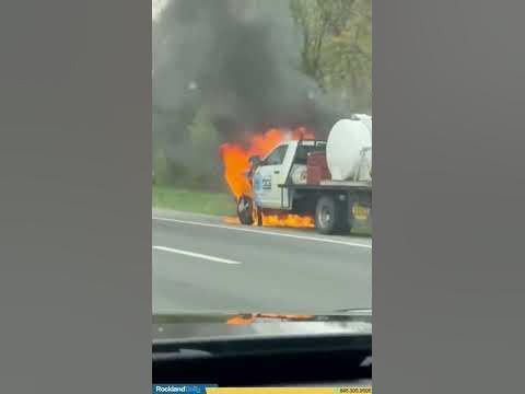 Vehicle fire on the northbound lanes of the New York State Thruway near Exit 13N
