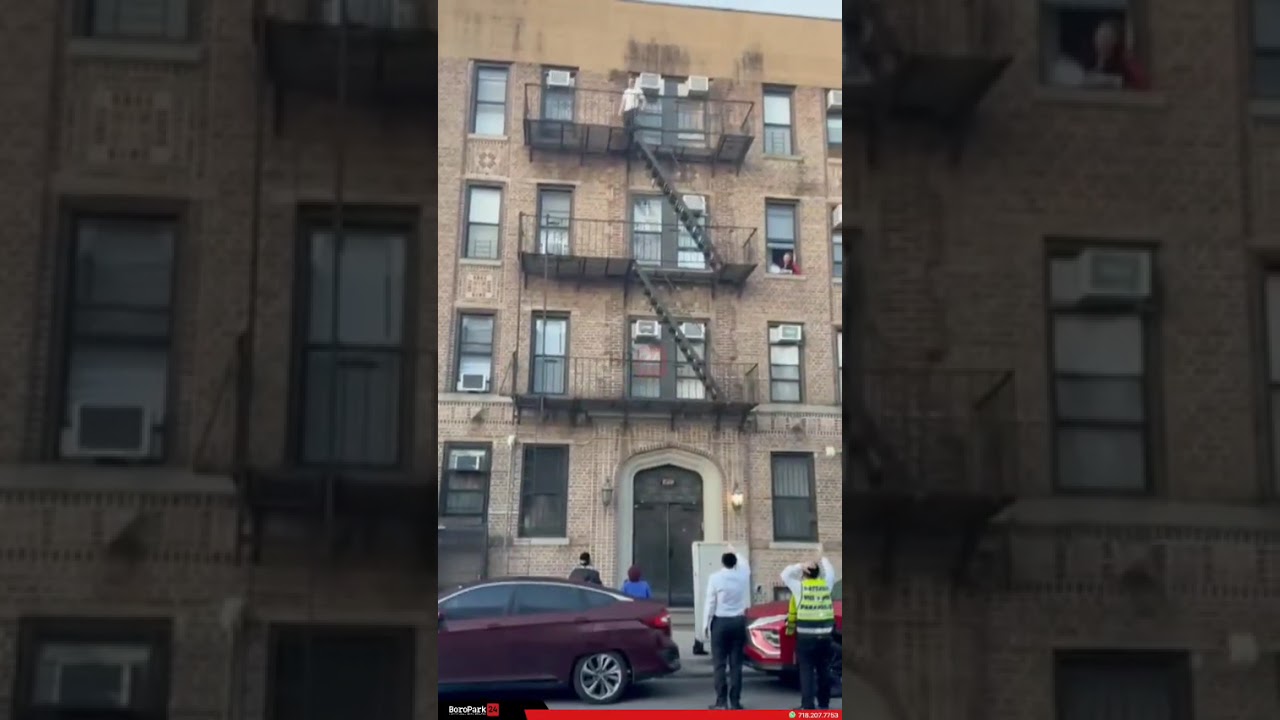 A heroic Hatzolah member was seen knocking on windows to wake sleeping families