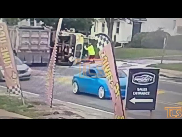 Caught on video - Oil tanker flips on Rt. 9 in Lakewood