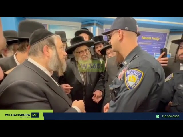 Heimishe Policeman Greets Satmar Rebbe In The Airport