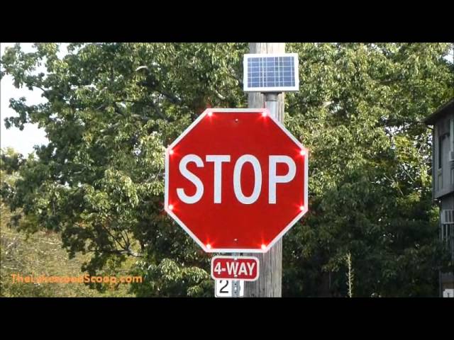 First Solar Powered Blinking Stop Signs in Lakewood NJ