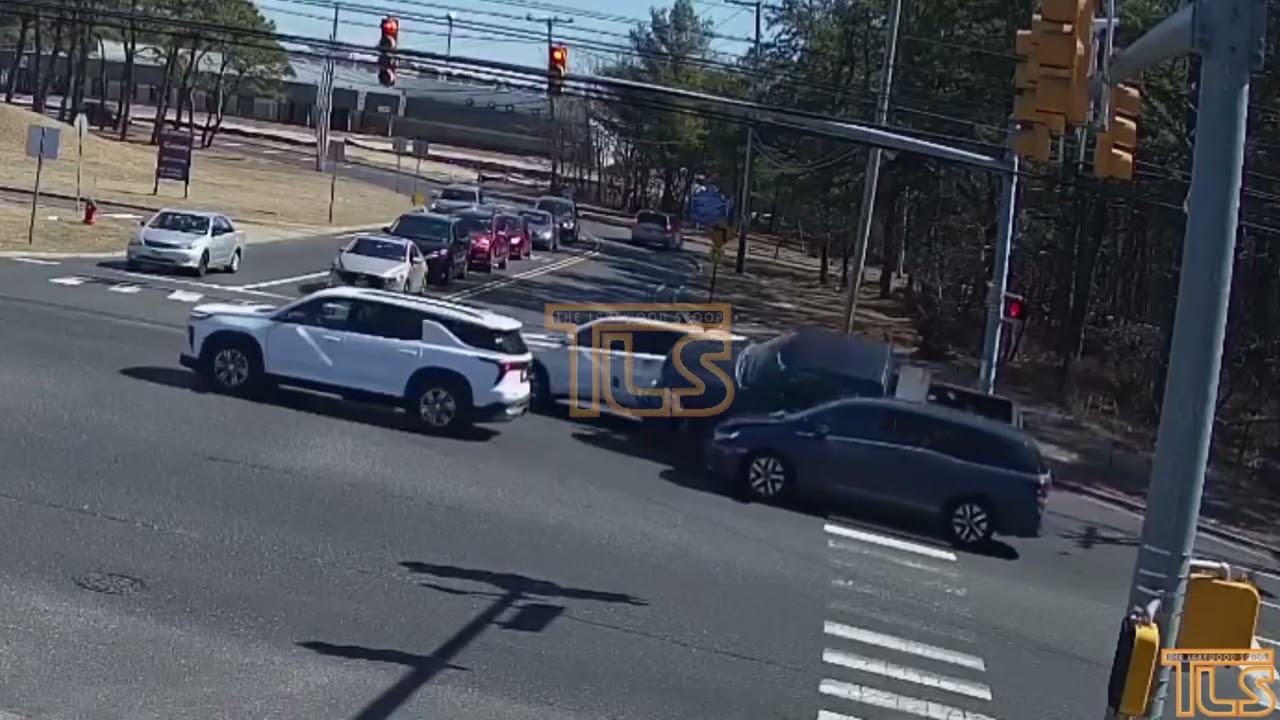 Surveillance video captures near overturn accident