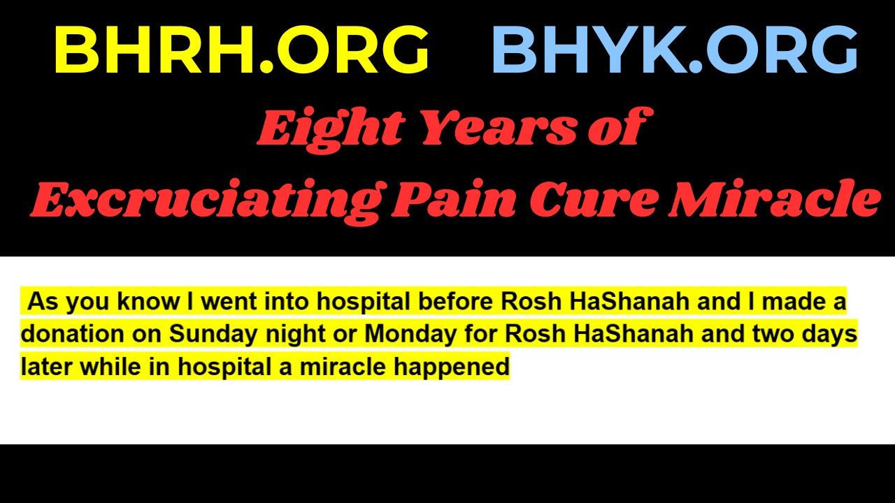 Eight Years of Excruciating Pain Cure Miracle