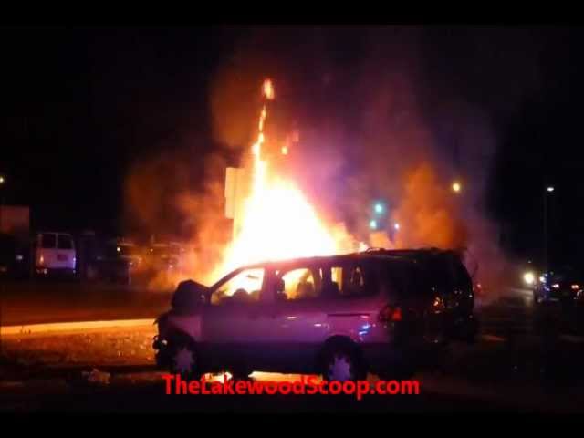 Car Bursts into Flames After MVA County Line Rd Lakewood Scoop