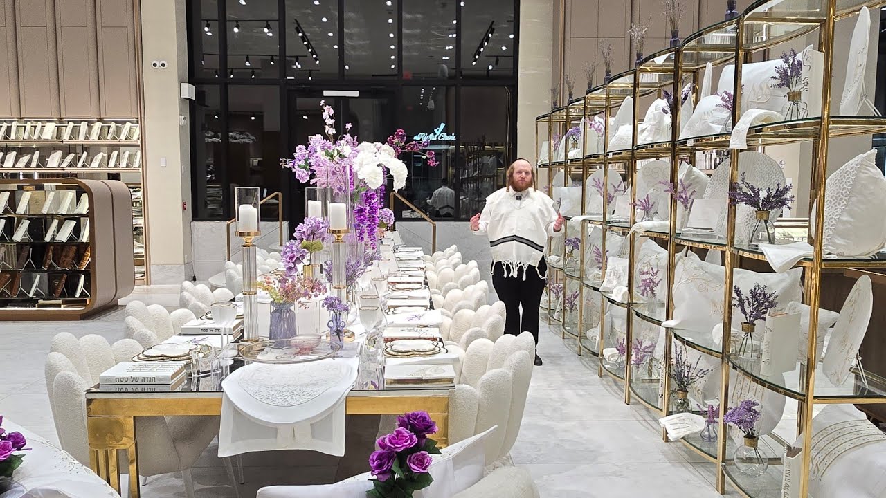 Wow! What a beautiful Seder table display at Malchus — and you can have this look for under $3,000!