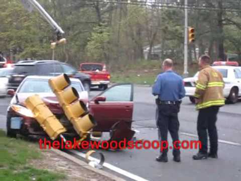 MVA Takes Down Light Pole-Hits Car Two Injured