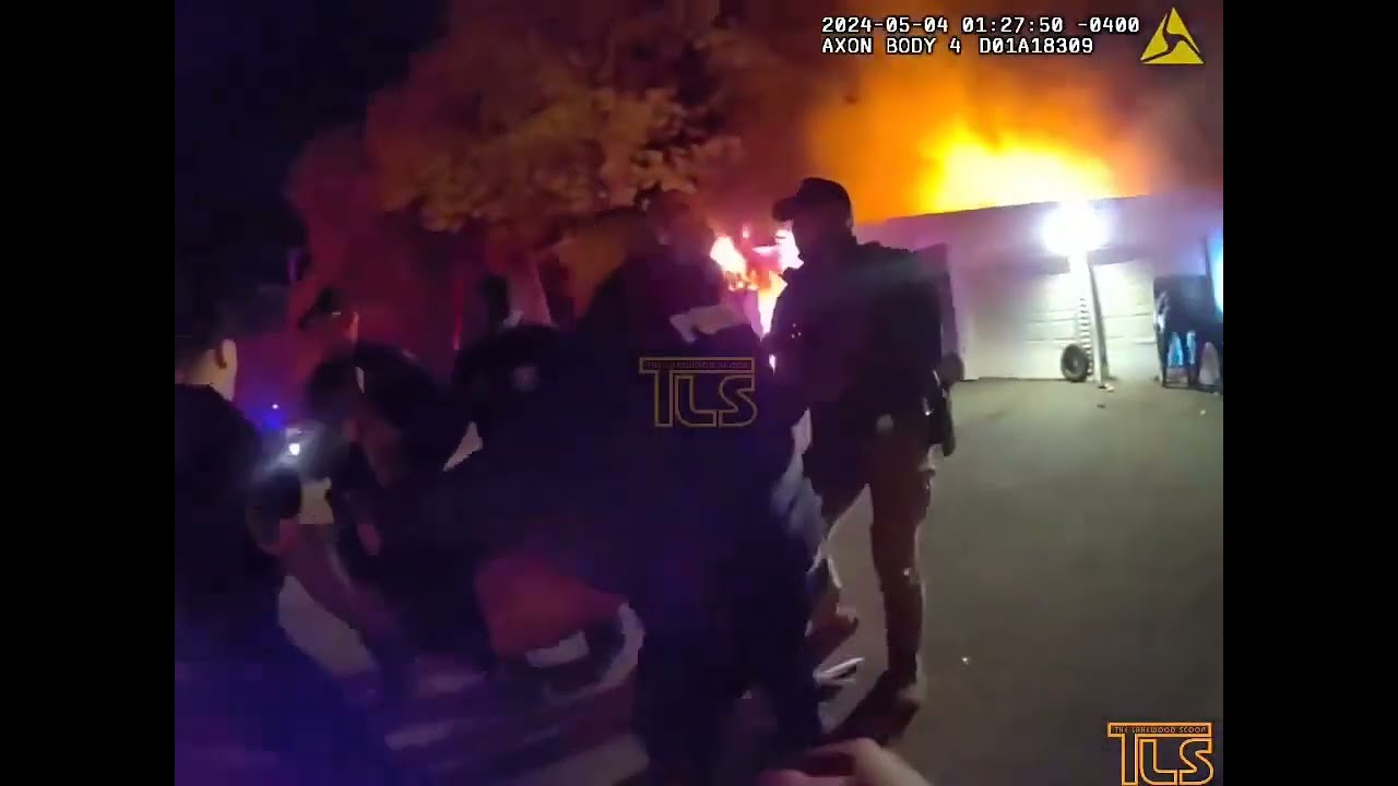 Bodycam shows Lakewood Police officer rescuing man from burning home