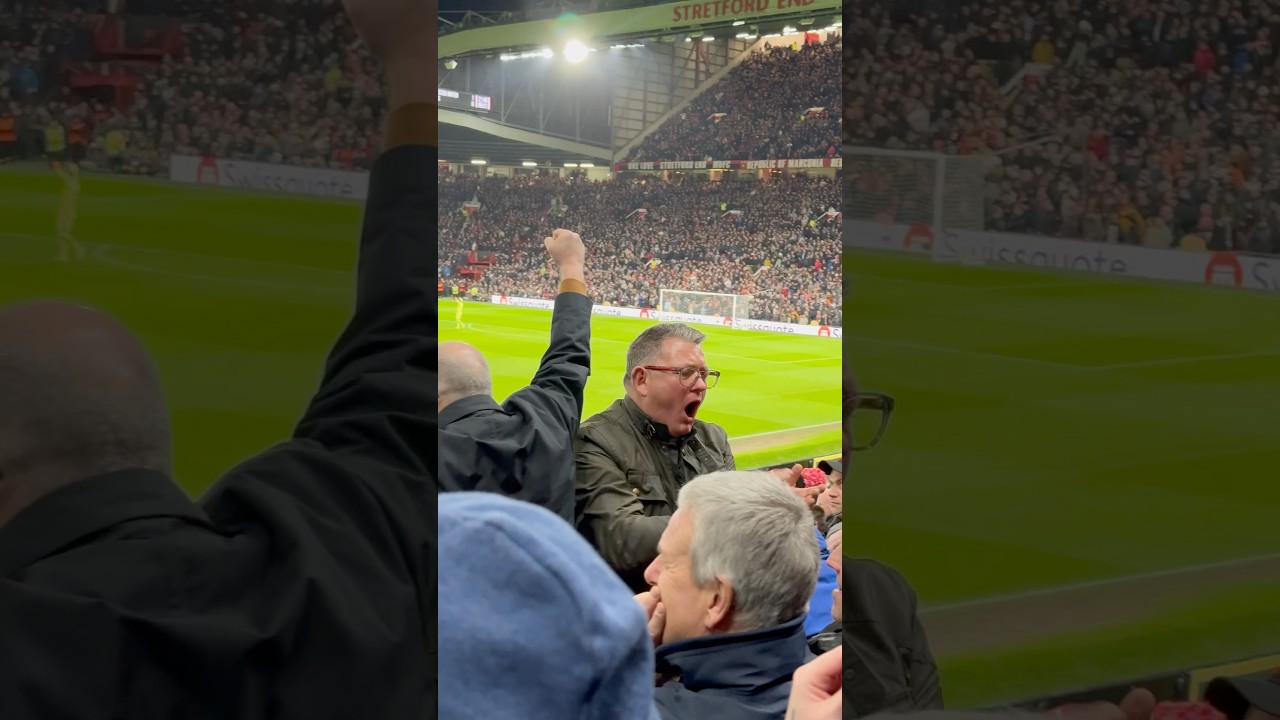 Rangers fan cheers at Manchester United fans #football #rangers #manchesterunited #europaleague