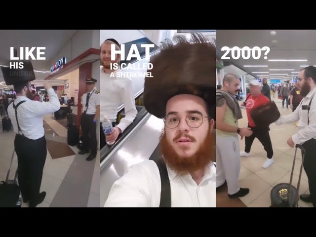 Yidi Bialostozkey With A Shtramil Experiment In The Airport