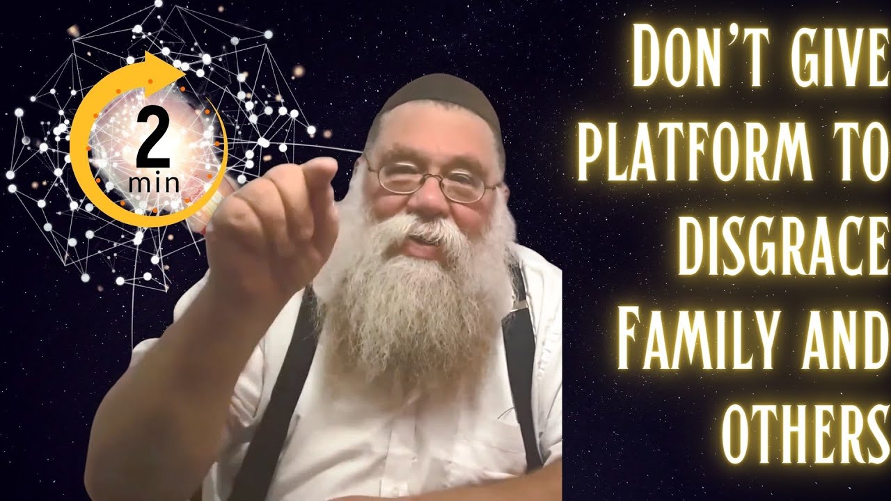 Don't give platform to disgrace families, allowing ppl to air out their issues - Rabbi Chaim Dalfin