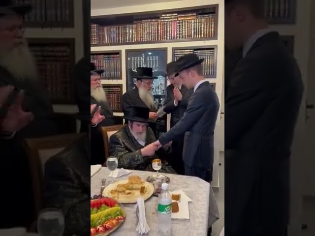 Viznitz Rebbe At Sheva Brochos For Son of Philantropist  Shmuel Shteiner - Adar II 5784