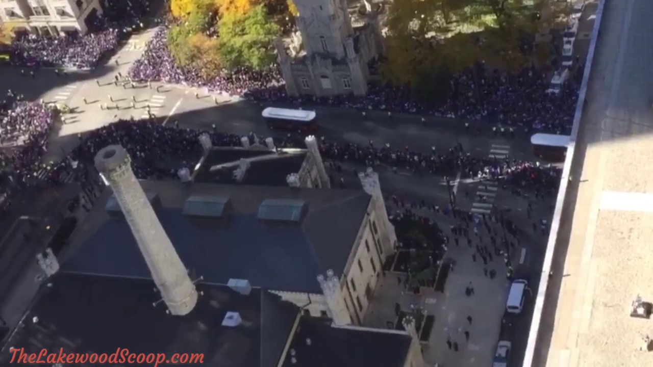 TLS fan captures crowds at parade following historic World Series win for Chicago Cubs