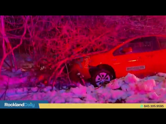 car slid off the roadway resulting in minor injuries on Christmas Hill Road