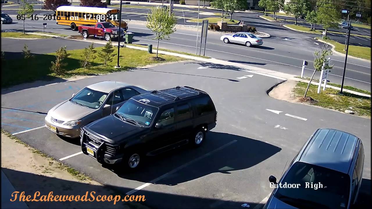 Child nearly struck as he gets off school bus