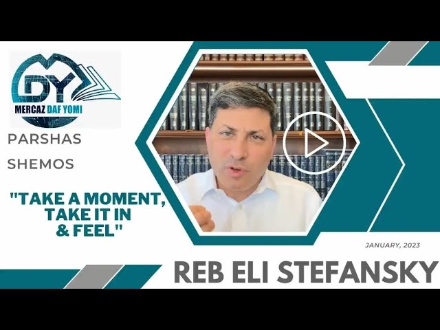 "TAKE A MOMENT, TAKE IT IN, AND FEEL!!" R' Eli Stefansky on Parshas Shemos