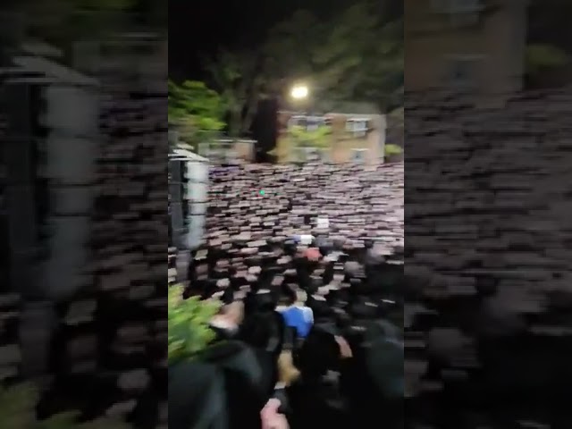 כ"ק אדמו"ר מסקולען שליט"א במעמד הדלקה לכבוד התנא האלקי רשב"י ברחבת ביהמ"ד הגדול חלק א