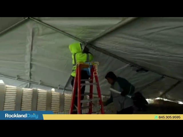 Tents Being Set Up by Rentastic at Skver Beis Hachaim Ahead of Rebbe’s Yahrtzeit on Beis Nissan