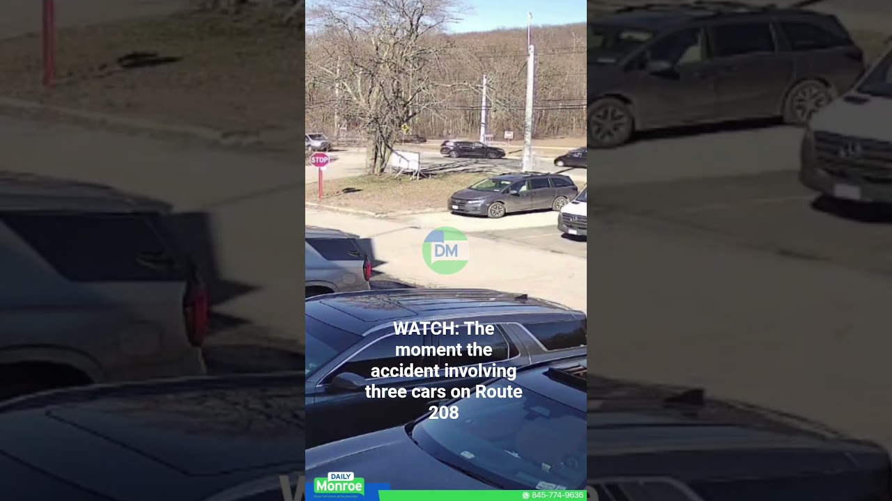 WATCH: The moment the accident involving three cars on Route 208