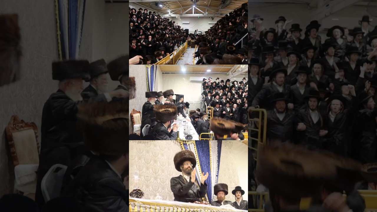 כ"ק מרן האדמו"ר  שליט"א בריקוד סוער במהלך שמחת בית השואבה המרכזית