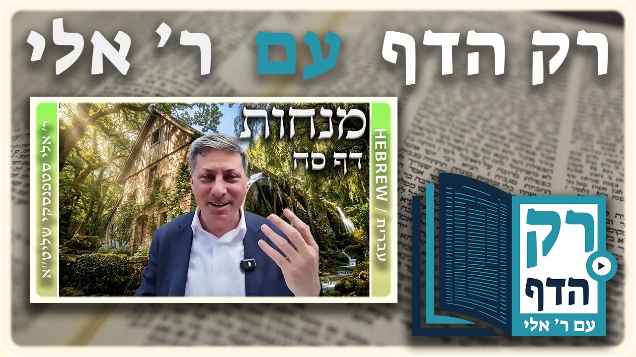 חזרה - מנחות דף סח | "רק הדף" עם ר' אלי סטפנסקי