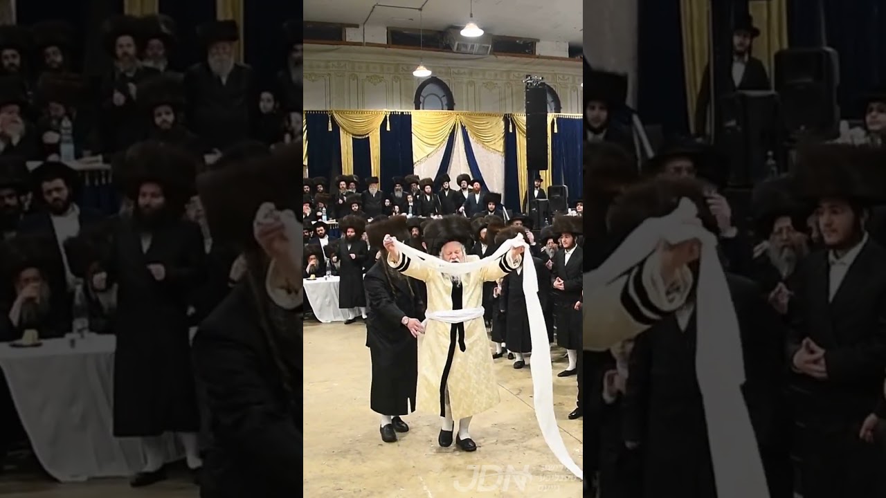 האדמו"ר מפרימישלאן טאנצט מצוה טאנץ ביים שמחת החתונה בבית ספינקא - קרעטשניף - פרימישלאן