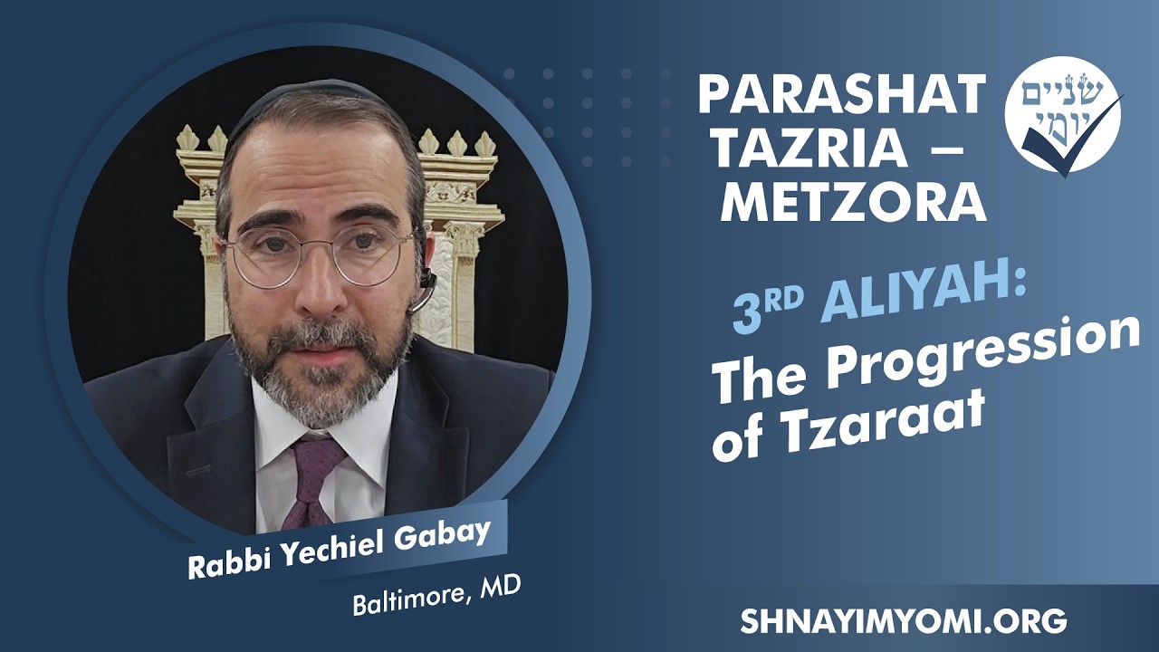 Shnayim Yomi - Tazria-Metzora - Shlishi - #3 - Rabbi Yechiel Gabay - The Progression of Tzaraat