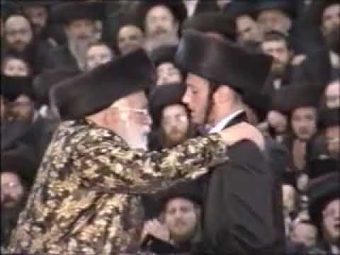 History: The Viznitzer Rebbe Baal Yeshuos Moshe Dancing Mitzvah Tantz With His Grandson